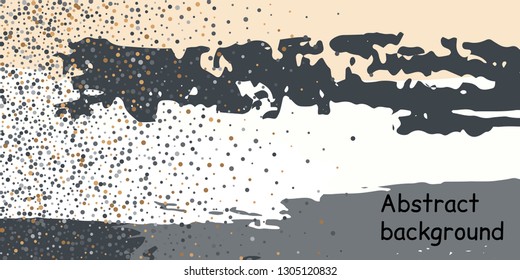 Multicolored confetti dots on a striped background. The concept of festive decoration. Fashionable color concept. Pattern from a striped background with chaotic confetti dots for design poster, banner