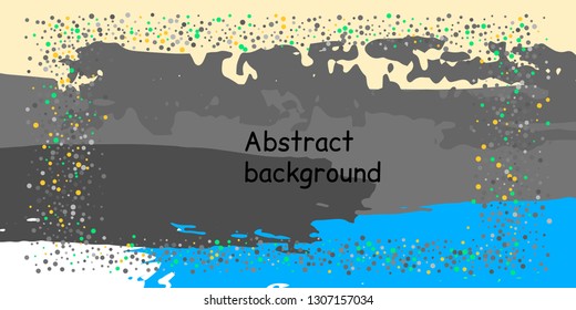 Multicolored confetti dots on a striped background. The concept of festive decoration. Fashionable color concept. Pattern from a striped background with chaotic confetti dots for design poster, banner