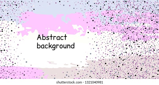 Multicolored confetti dots on a striped background. The concept of festive decoration. Fashionable color concept. Pattern from a striped background with chaotic confetti dots for design poster, banner