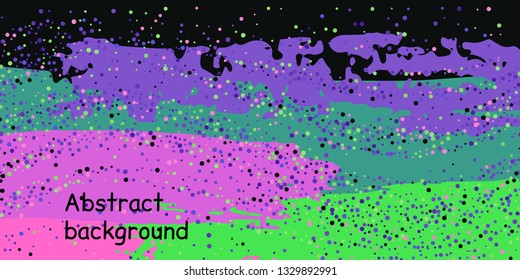 Multicolored confetti dots on a striped background. The concept of festive decoration. Fashionable color concept. Pattern from a striped background with chaotic confetti dots for design poster, banner