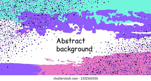 Multicolored confetti dots on a striped background. The concept of festive decoration. Fashionable color concept. Pattern from a striped background with chaotic confetti dots for design poster, banner