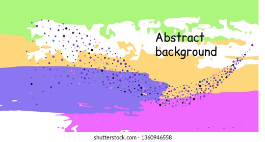 Multicolored confetti dots on a striped background. The concept of festive decoration. Fashionable color concept. Pattern from a striped background with chaotic confetti dots for design poster, banner