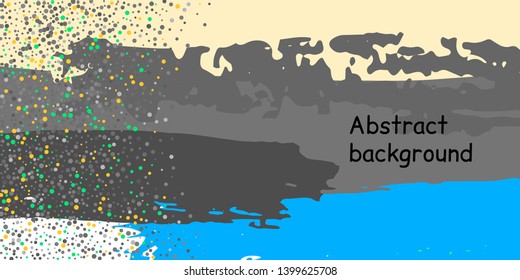 Multicolored confetti dots on a striped background. The concept of festive decoration. Fashionable color concept. Pattern from a striped background with chaotic confetti dots for design poster, banner