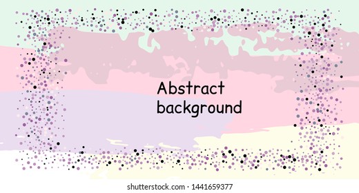 Multicolored confetti dots on a striped background. The concept of festive decoration. Fashionable color concept. Pattern from a striped background with chaotic confetti dots for design poster, banner
