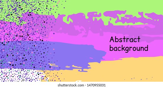 Multicolored confetti dots on a striped background. The concept of festive decoration. Fashionable color concept. Pattern from a striped background with chaotic confetti dots for design poster, banner