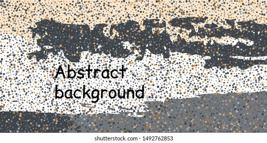 Multicolored confetti dots on a striped background. The concept of festive decoration. Fashionable color concept. Pattern from a striped background with chaotic confetti dots for design poster, banner