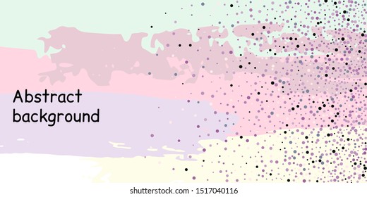 Multicolored confetti dots on a striped background. The concept of festive decoration. Fashionable color concept. Pattern from a striped background with chaotic confetti dots for design poster, banner