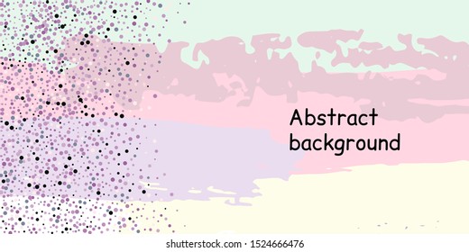 Multicolored confetti dots on a striped background. The concept of festive decoration. Fashionable color concept. Pattern from a striped background with chaotic confetti dots for design poster, banner