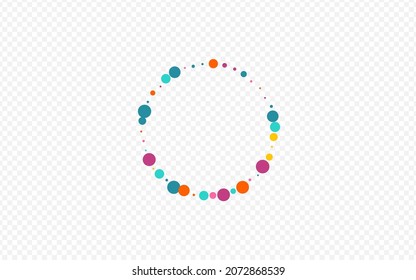 Multicolored Confetti Independence Vector Transparent Background. Celebrate Polka Wallpaper. Celebration Round Banner. Rainbow Dot Invitation Invitation.
