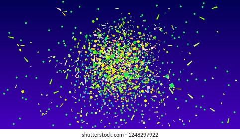 Multicolored confetti on isolated background. Bright explosion. Colored firework. Geometric texture with colorful glitters. Image for banners, posters and flyers. Greeting cards