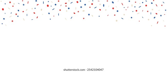 Multicolored confetti with stars. Festive confetti for background, cards, banner, poster.