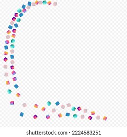 Image Vectorielle Confetti Multicolore, Arrière-Plan Transparent. Présentation en briques de structure lumineuse. Couverture d'élément abstraite. Modèle graphique en polygone holographique.