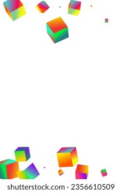 Fondo blanco de vectores de confetti multicolor. Brillante Funda De Ladrillo Brillante. Fondo de escritorio de bloque de estructura. Papel gráfico de caja iridiscente.