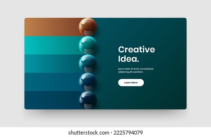 Multicolored corporate brochure design vector template. Creative realistic spheres company cover layout.