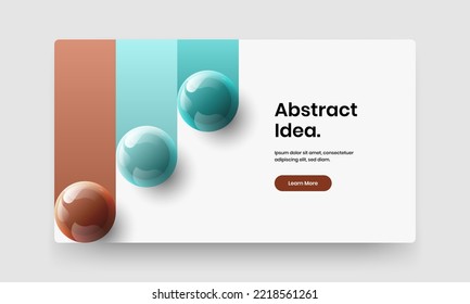 Multicolored corporate brochure vector design template. Colorful 3D spheres banner layout.