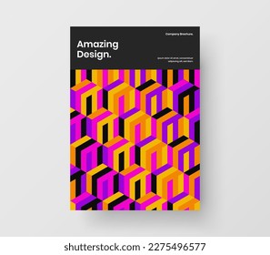 Plantilla de diseño de vectores de identidad corporativa multicolor. Concepto único de postal de mosaicos.