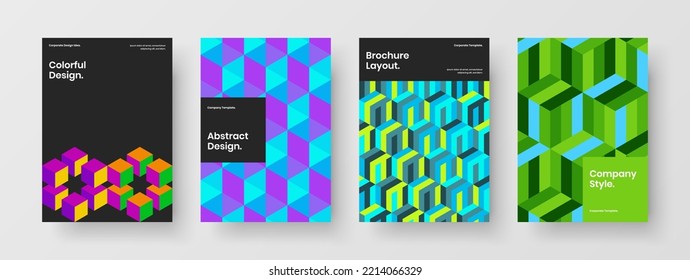 Composición de concepto de diseño vectorial de cubierta multicolor. Diseño de afiches de formas de mosaico increíbles.