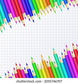 multicolored crayons on checkered paper card