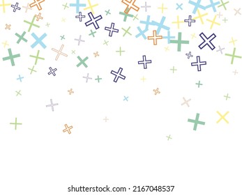 Multi-colored cross. Cross made of rainbow blots.  Vector illustration