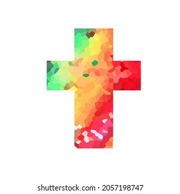 Multi-colored cross object. Vector illustration