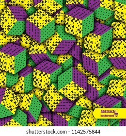 Multicolored cubes with ornament. Eps10 Vector illustration