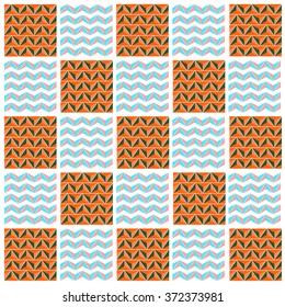 Multicolored cubes from triangles. Vector graphic eps10.