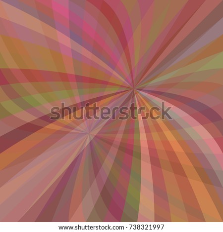 Multicolored curved ray burst background - vector design from swirling rays