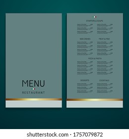 
multi-colored cute attractive menu for restaurants and cafes