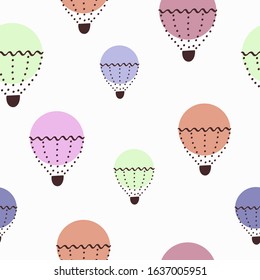 multicolored cute balloons seamless pattern
