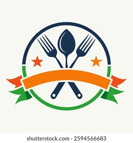 multicolored cutlery icon vector illustration