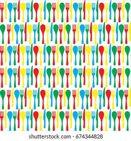 Multicolored cutlery illustration