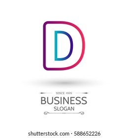 Multi-colored D Letter Logo, alphabet logo design.