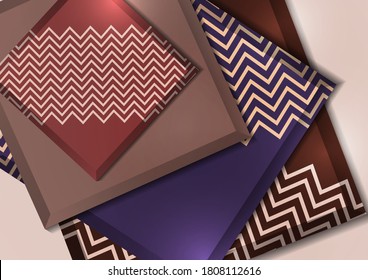 Cuadros 3D multicolores sobre un fondo claro. Plantilla para su diseño. Ilustración del vector abstracto.
