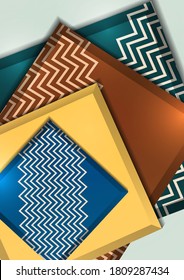 Multicolored decorative 3D squares on a light background. Template for your design. Abstract vector illustration.