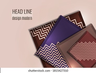 Multicolored decorative 3D squares on a light background. Template for your design. Abstract vector illustration.