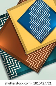 Cuadros 3D multicolores sobre un fondo claro. Plantilla para su diseño. Ilustración del vector abstracto.