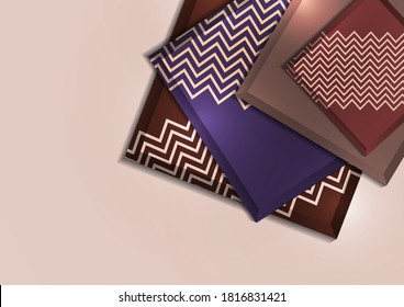 Multicolored decorative 3D squares on a light background. Template for your design. Abstract vector illustration.