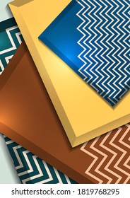 Multicolored decorative 3D squares on a light background. Template for your design. Abstract vector illustration.