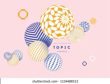 Bolas decorativas multicolores. Ilustración abstracta vectorial.
