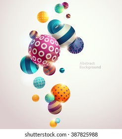 Multicolored decorative balls. Abstract vector illustration.