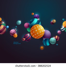 Multicolored decorative balls. Abstract vector illustration.