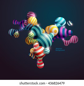 Multicolored decorative balls. Abstract vector illustration.