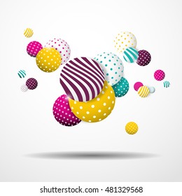 Multicolored decorative balls. Abstract vector illustration.