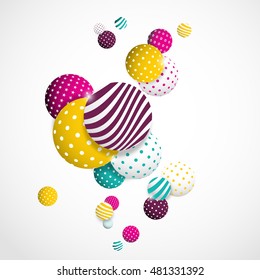 Multicolored decorative balls. Abstract vector illustration.