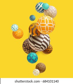 Multicolored decorative balls. Abstract vector illustration.