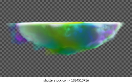 Multicolored dense cloud on a transparent background. Fantasy background.
