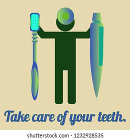 Multicolored dental medical tooth hygienical dental brush set.