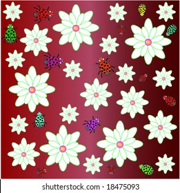 Multicolored Design With Flowers