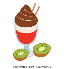 Multicolored dessert icon. Isometric illustration of multicolored dessert vector icon for web