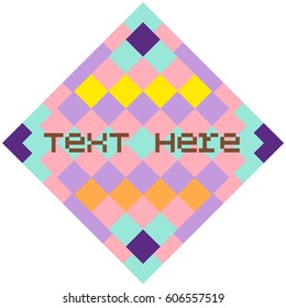 Multicolored diamond text box.